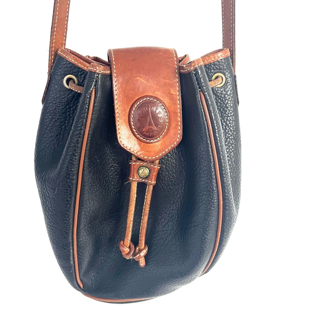La Tour Eiffel Leather Drawstring Bucket Bag